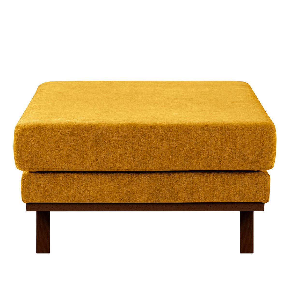 POLSTERHOCKER - Gelb/Buchefarben, Buchenholz/Textil (85/43/60cm) - home24