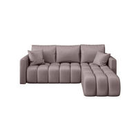 ECKSOFA GARDA rechts dunkelrosa Velours Monolith 62 - Schlaffunktion, Bettkasten - Pink, Textil (230/149cm) - Cornero