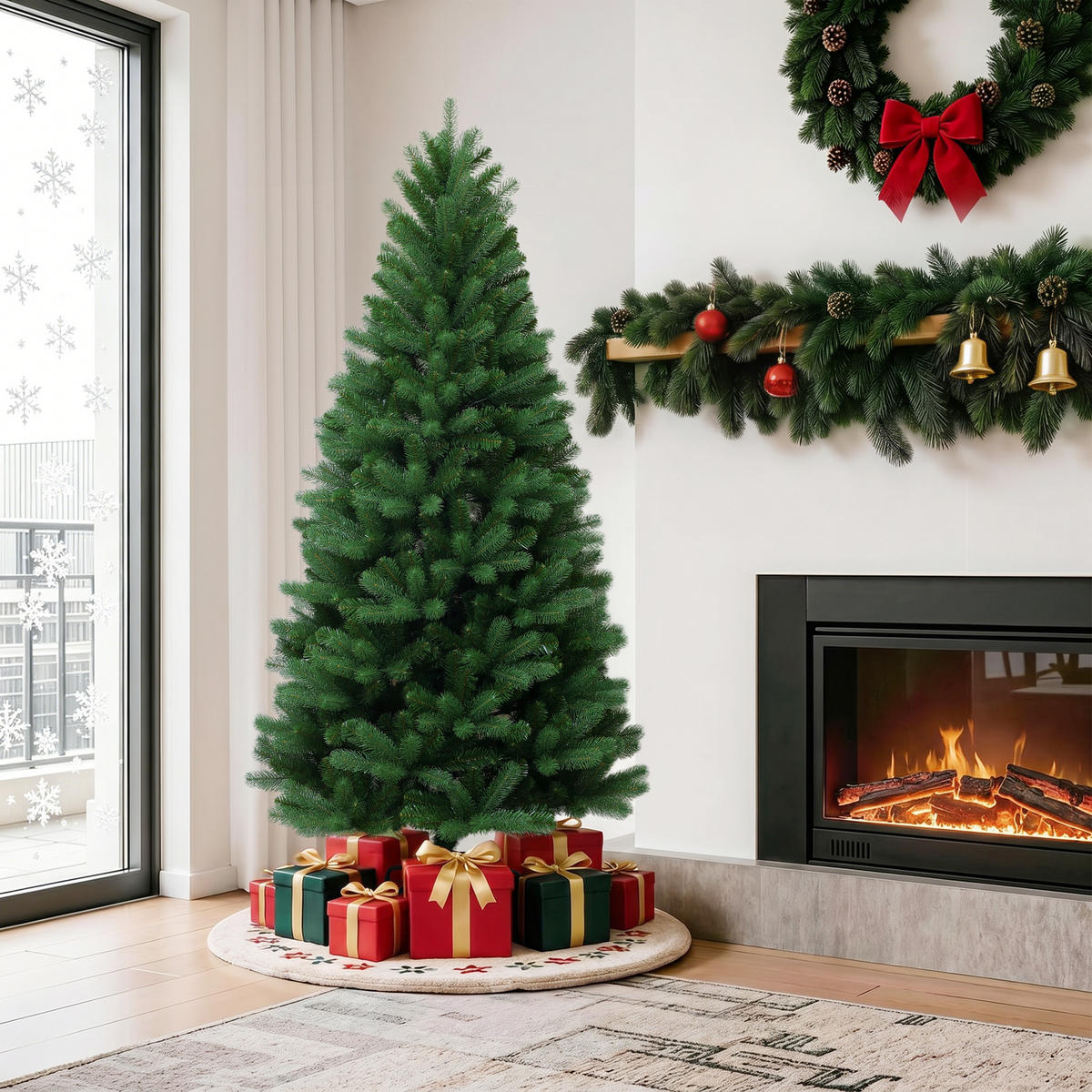 KÜNSTLICHER Weihnachtsbaum 185 cm,Fichten-Optik 819 PE-/PVC-Spitzen - Grün, Kunststoff (95/185cm) - Hometopia