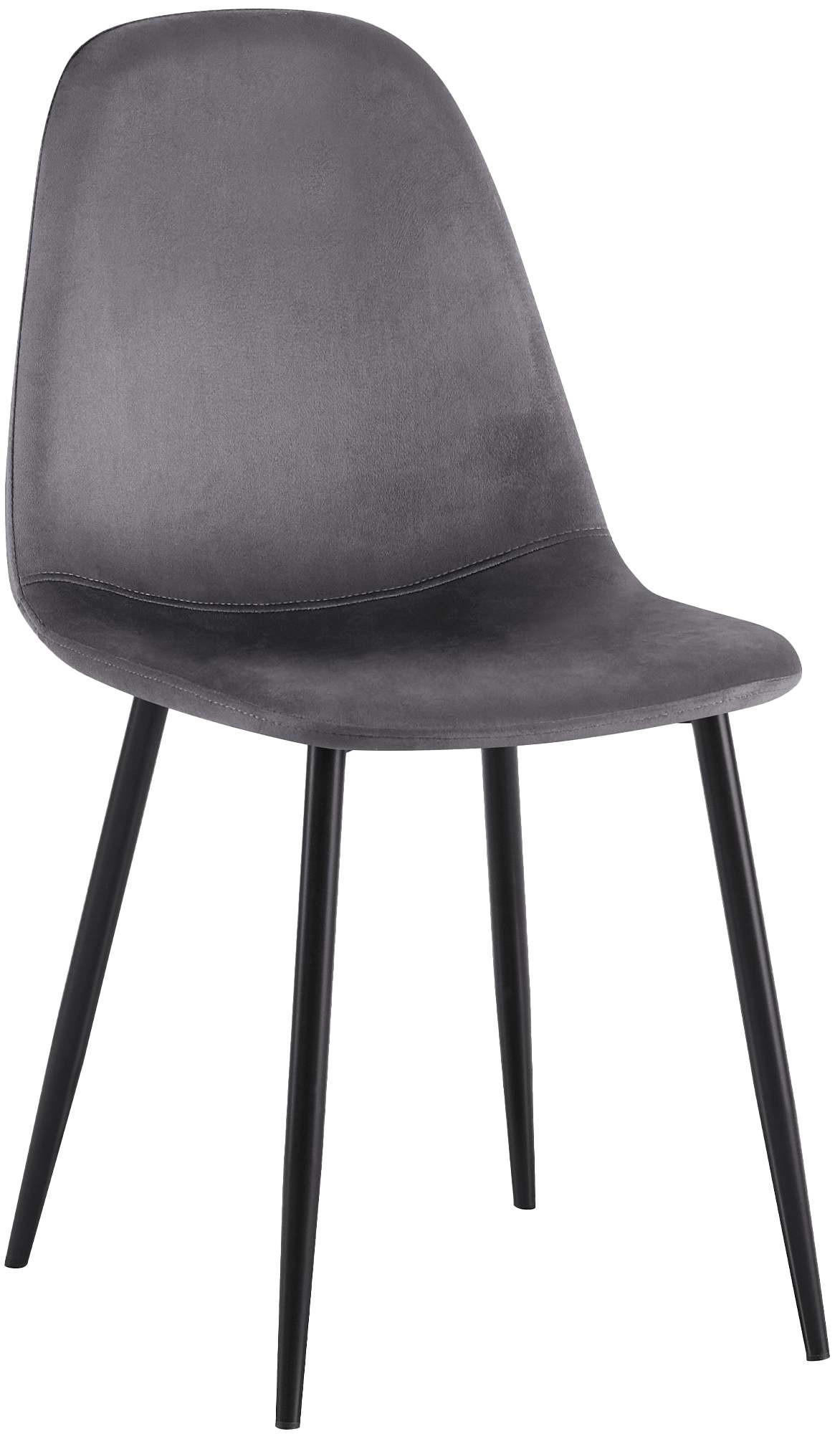 STUHL Samt Dunkelgrau - Dunkelgrau/Schwarz, Textil/Metall (44/88/51cm) - CLP