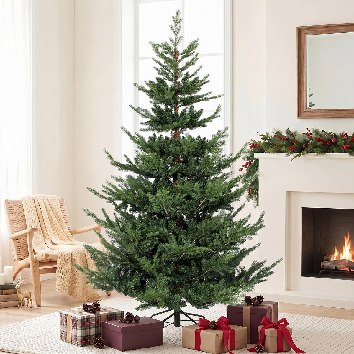 WEIHNACHTSBAUM PVC Grün - Smaragdgrün, Kunststoff (210cm) - HOMCOM