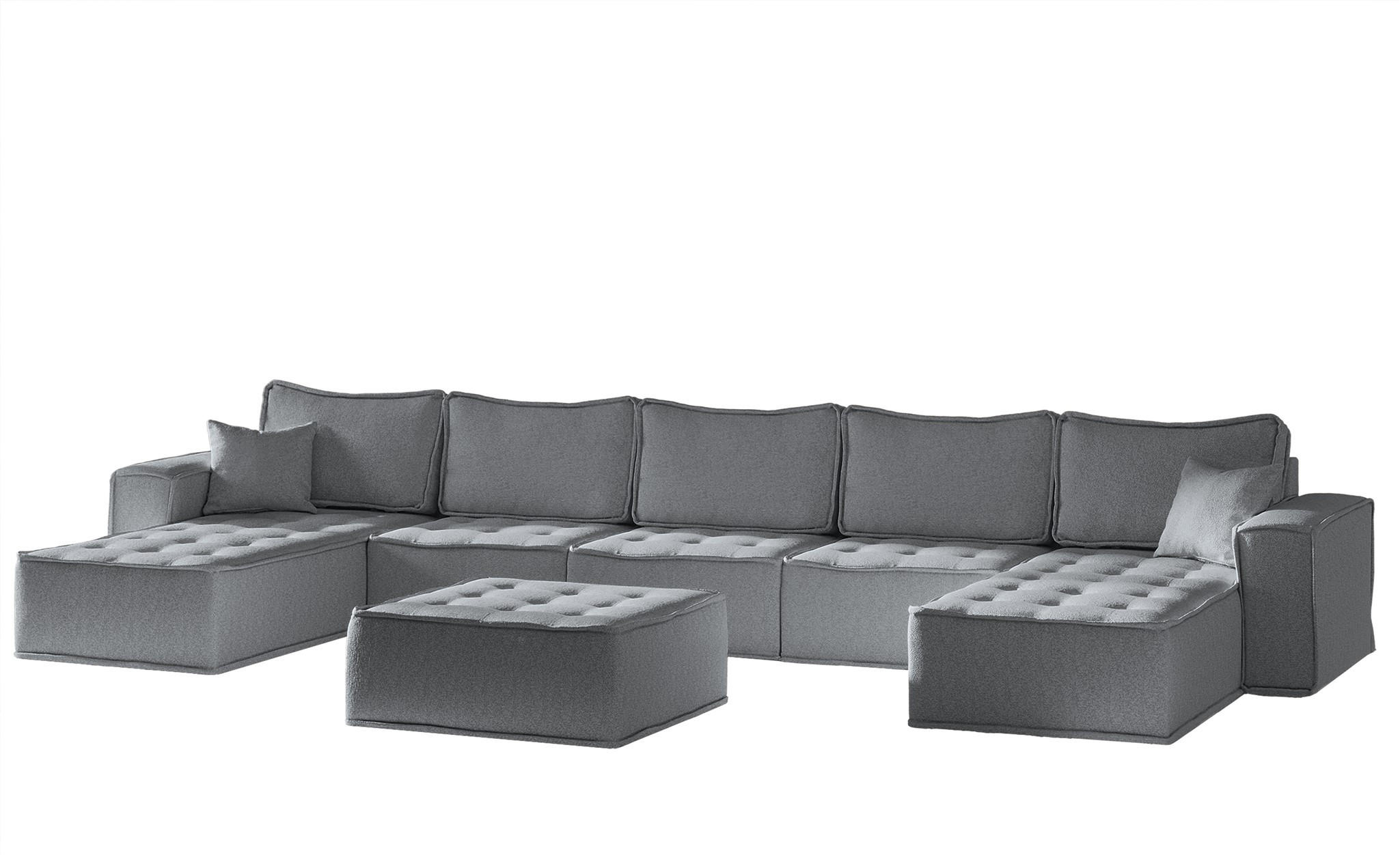 WOHNLANDSCHAFT Sande In Alpine - Anthrazit, Holzwerkstoff/Textil (452/85/192cm) - Fun Möbel
