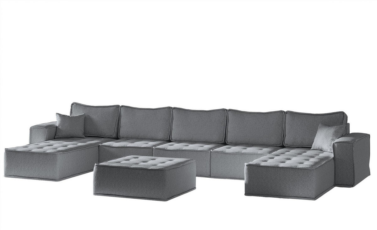 WOHNLANDSCHAFT Sande In Alpine - Anthrazit, Holzwerkstoff/Textil (452/85/192cm) - Fun Möbel