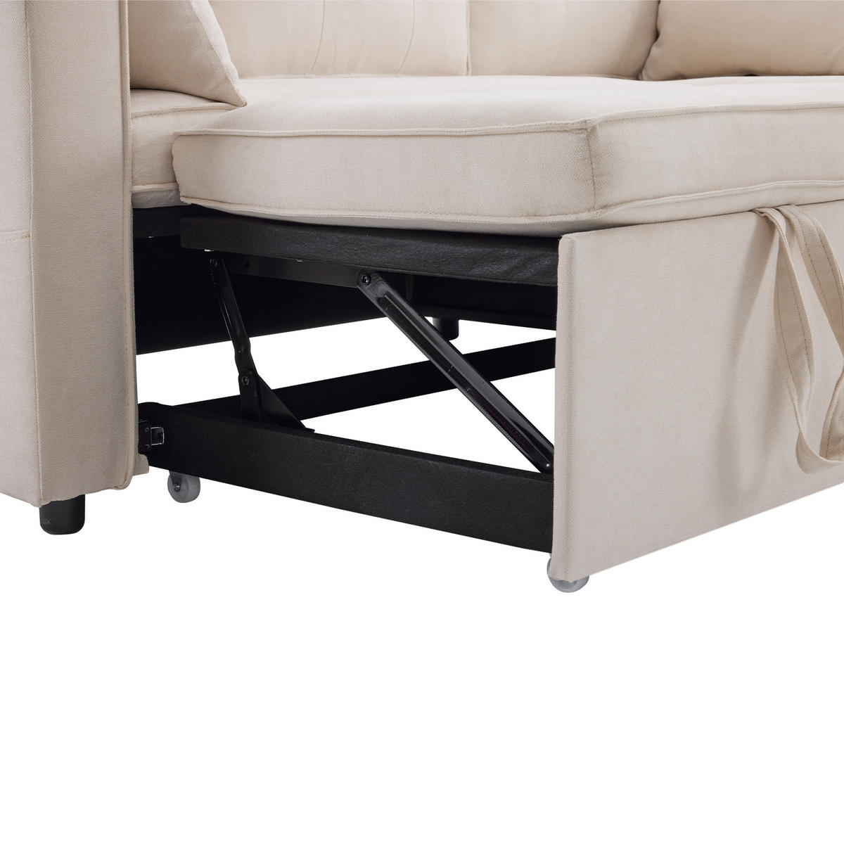 ECKSCHLAFSOFA 211/129,5/86 cm Beige - Beige, Textil (129.5/211cm)
