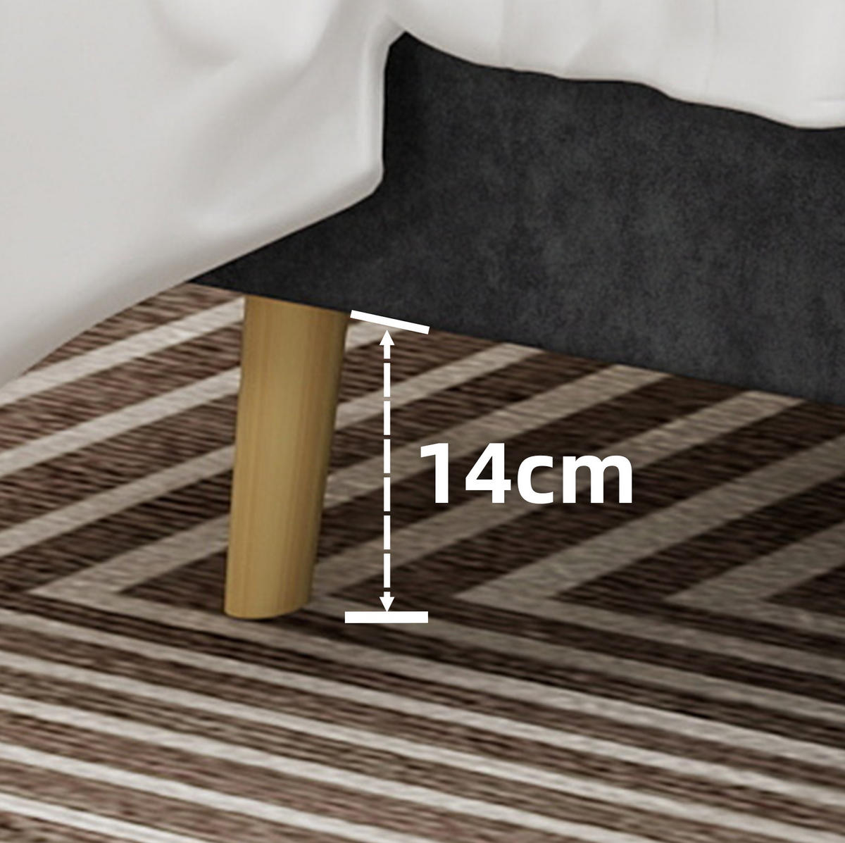 ČALÚNENÁ posteľ 140/200 cm s geometrickým čelom a mäkkým čalúnením, stabilný lamelový rošt, Sivá - sivá, textil (140/200cm) - Redom