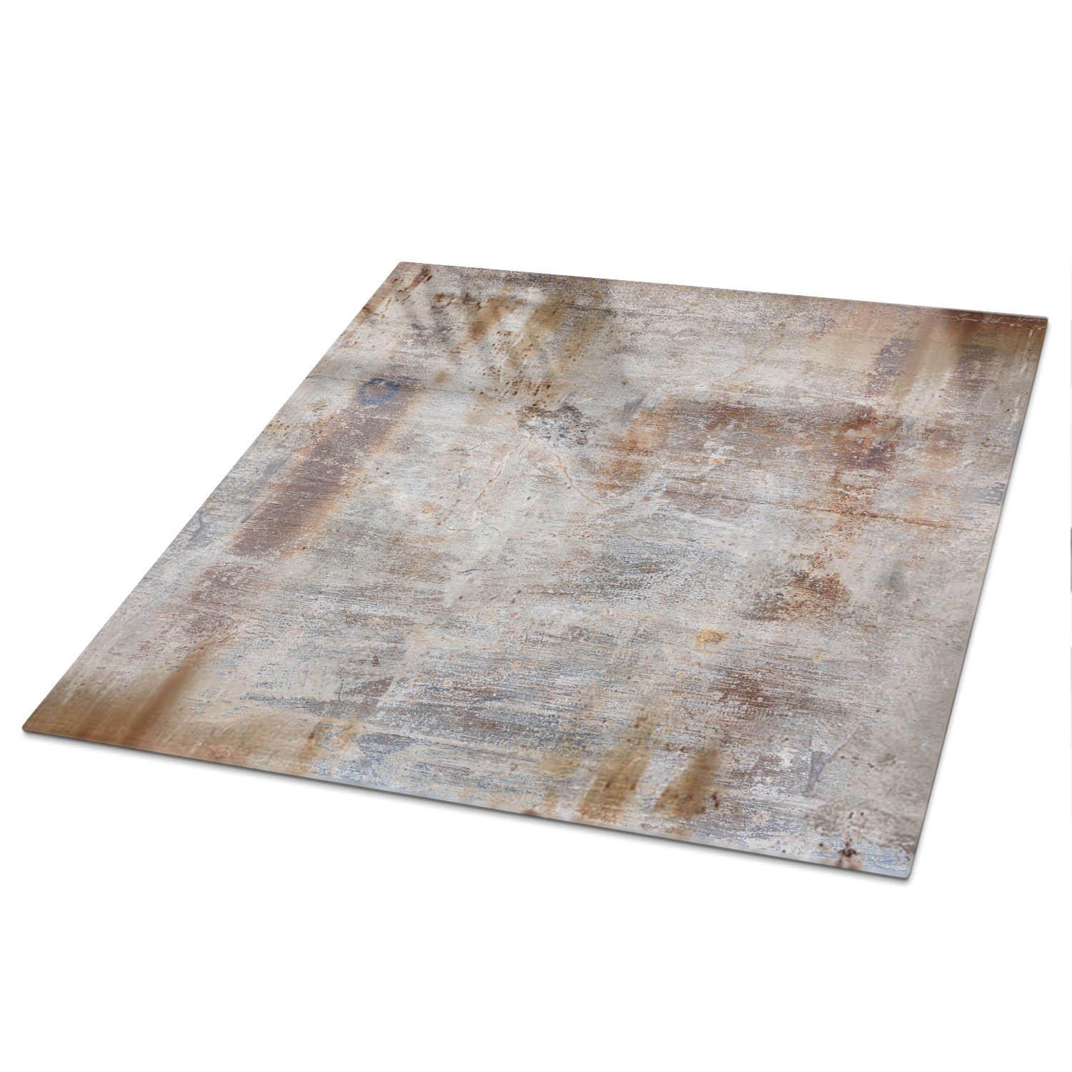 TISCHPLATTE 50x50 cm – Industrielle Abstraktion - Weiß, Glas (0.4/50/50cm) - Wallfluent