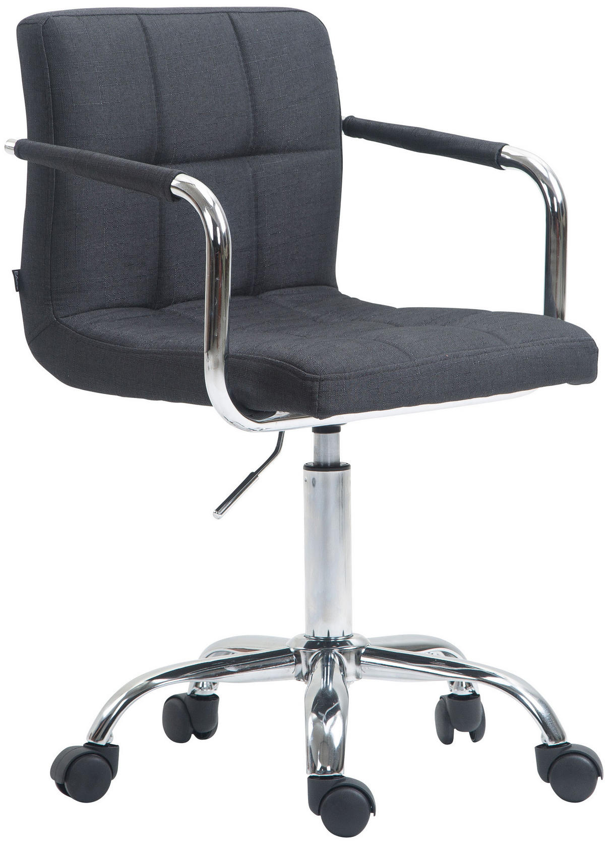 BÜROSTUHL Luca, Stoff Dunkelgrau - Dunkelgrau, Textil/Metall (52/88/44cm) - TPFLiving