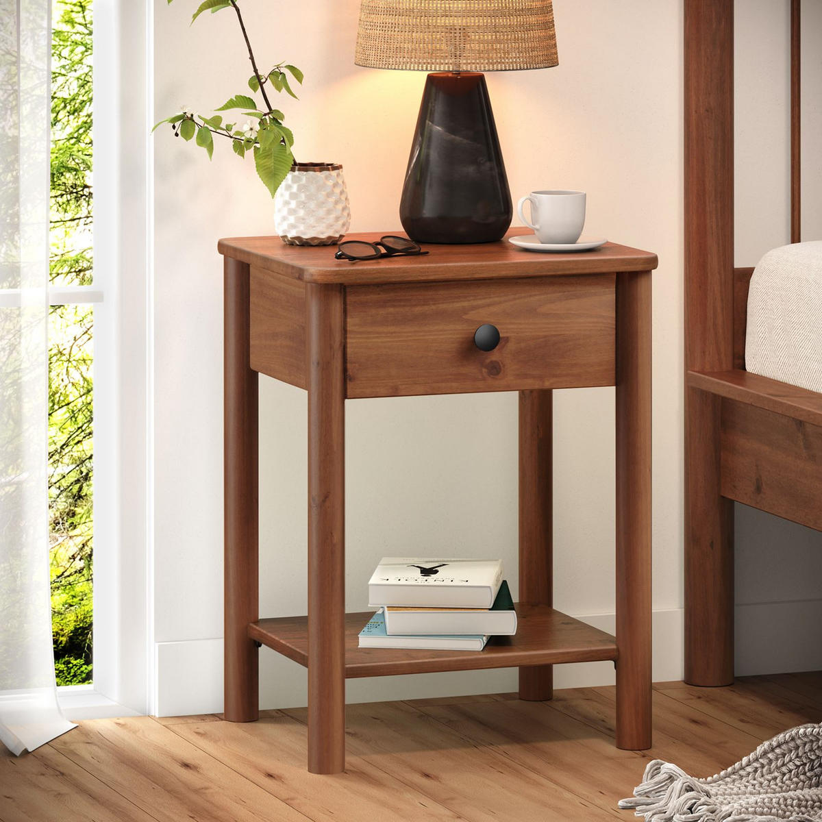 NACHTTISCH APOANA Kastanie - Kastanienfarben, Holz (45/55/35cm) - IDIMEX