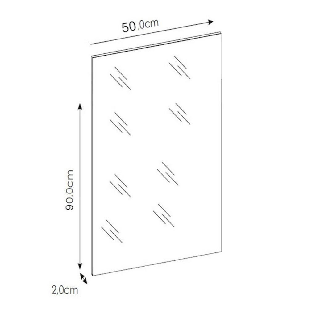 Thumbnail - Feldmann-Wohnen Wandspiegel, Braun, Holzwerkstoff, Rechteckig, 50x82x2 cm, Spiegel, Wandspiegel