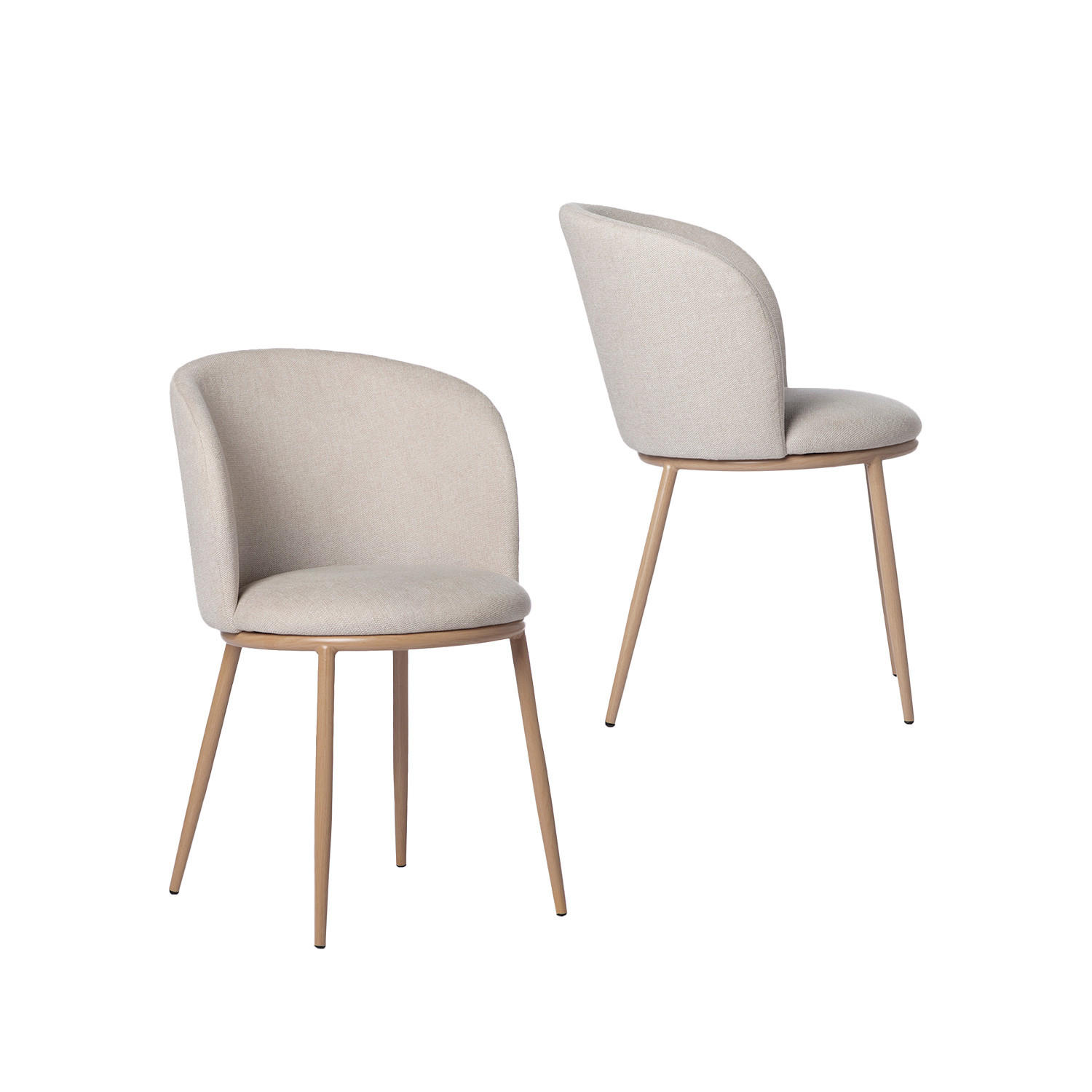 ESSZIMMERSTUHL Nolan Beige 51 cm x 80 cm 2er-Set - Beige, Textil (51/80/57cm) - Klast Home