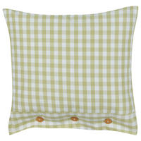 Dekokissen Olivgrün 45/45 cm Talya - Weiß/Braun, Textil (45/45cm) - Beliani