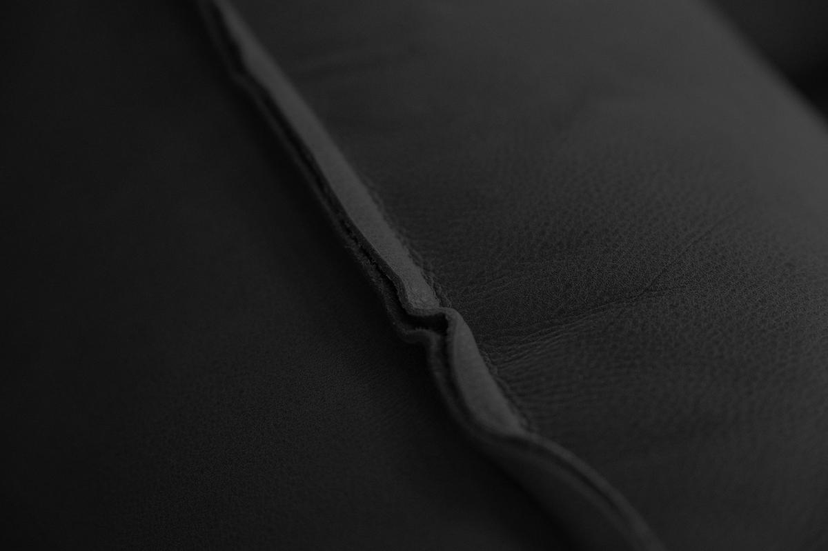 SESSEL DAVITO Schwarz Leder - Schwarz, Leder (128/88/108cm) - KAWOLA