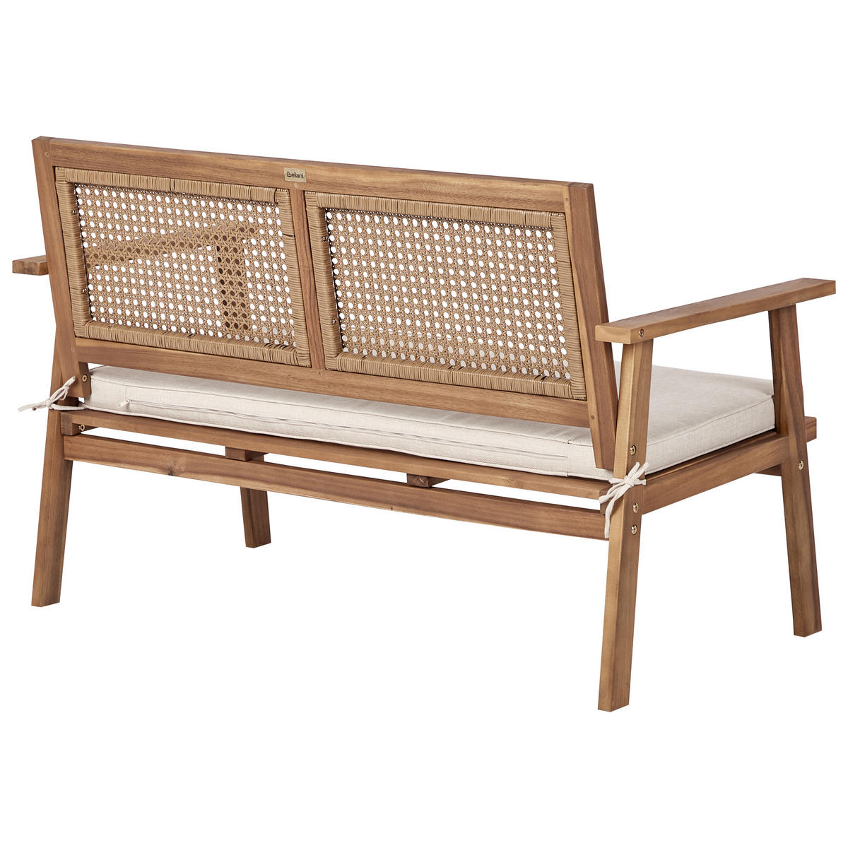 4-SITZER LOUNGE SET Akazienholz Helles Beige Arenella - Hellbraun/Beige, Holz - Beliani