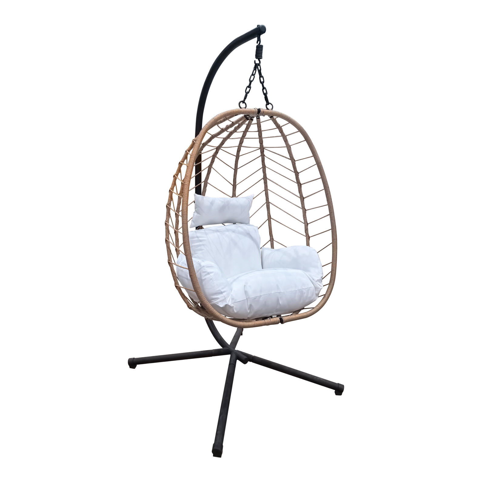 HÄNGESESSEL SHELLY Natur - Braun, Kunststoff (95/195/95cm) - SVITA