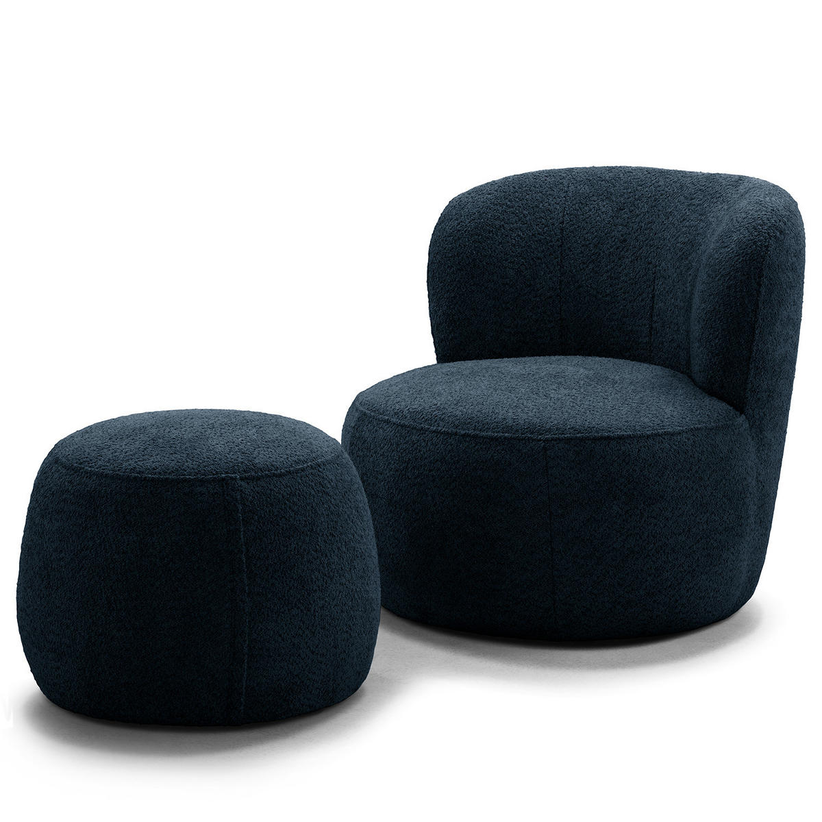 POLSTERHOCKER - Schwarz/Dunkelblau, Kunststoff/Textil (59/45/59cm) - home24