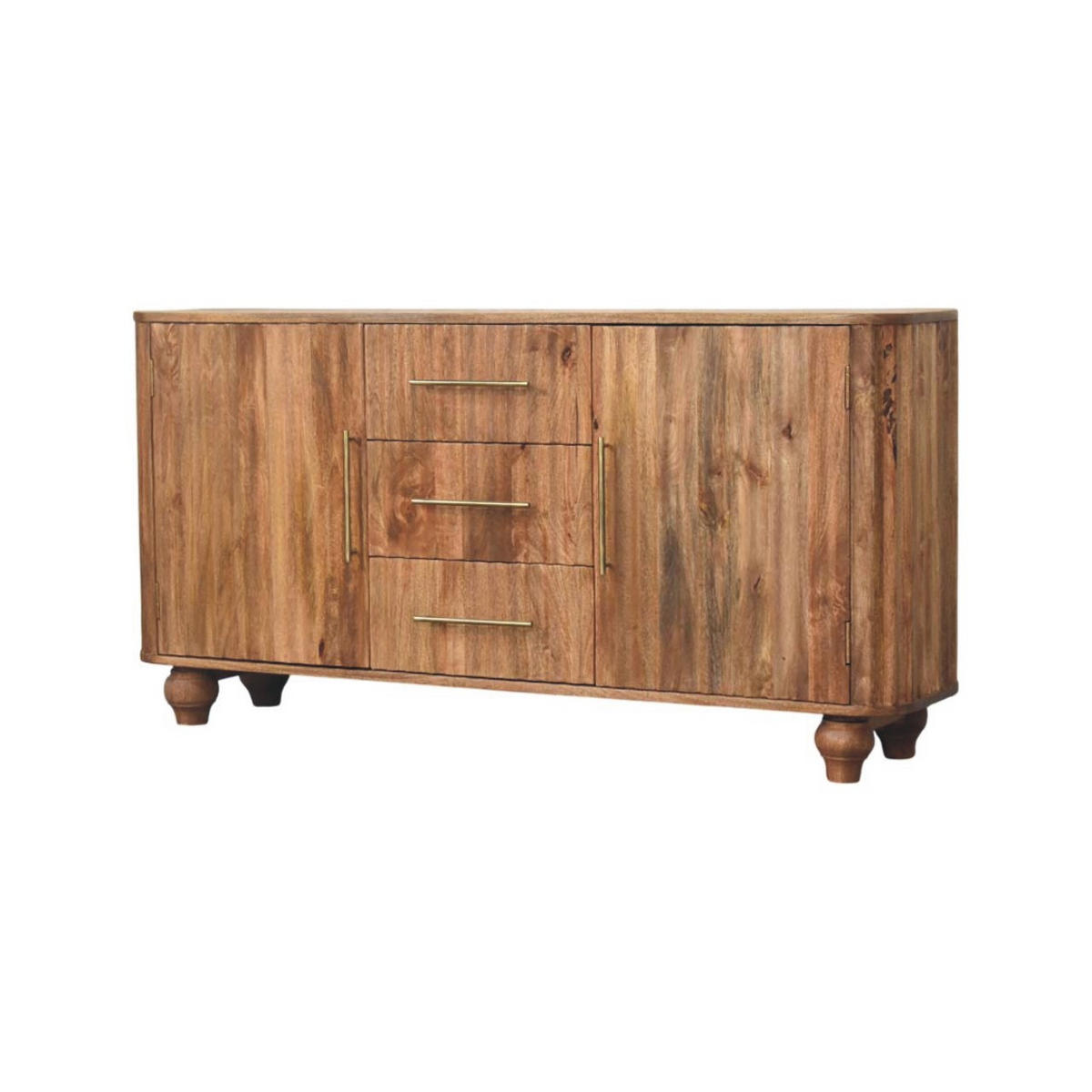 SIDEBOARD mit Golden-Teak-Finish, 3 Schubladen, 2 Innenablagen, 2 Türen, braun - Braun, Holz (146/73/35cm) - Artisan Furniture