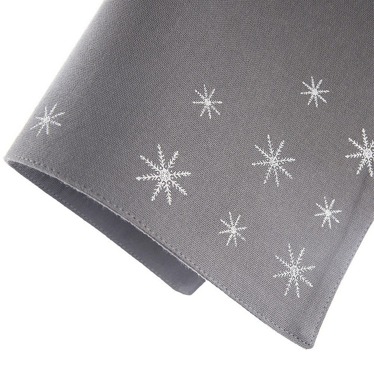 TISCHSET SCHNEEFLOCKE, Baumwolle, grau/silber, 33,5 x 26 cm - Grau, Textil (1cm) - Orion 