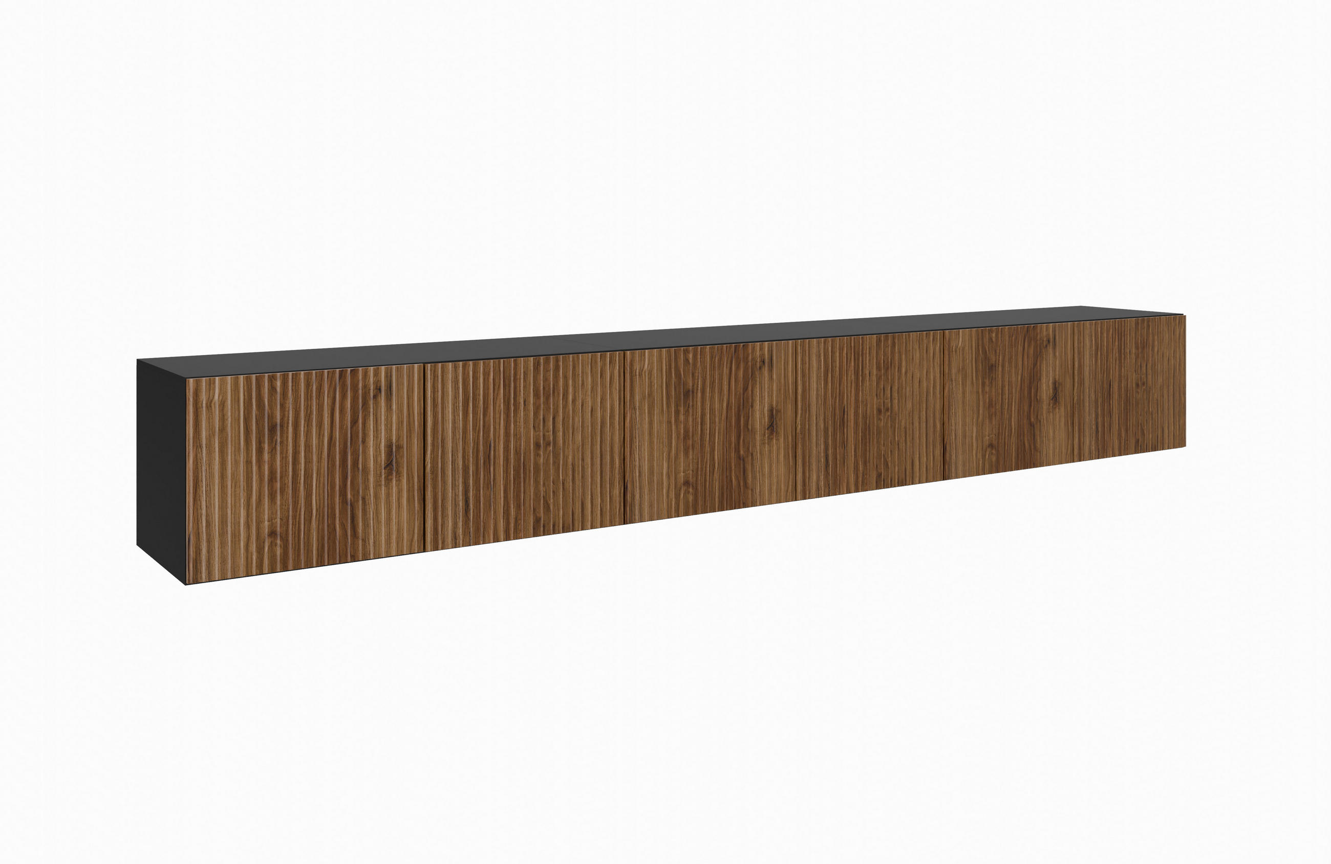 Meblini Tv-Schrank Schwarz, Wildeiche 300x41x40 cm