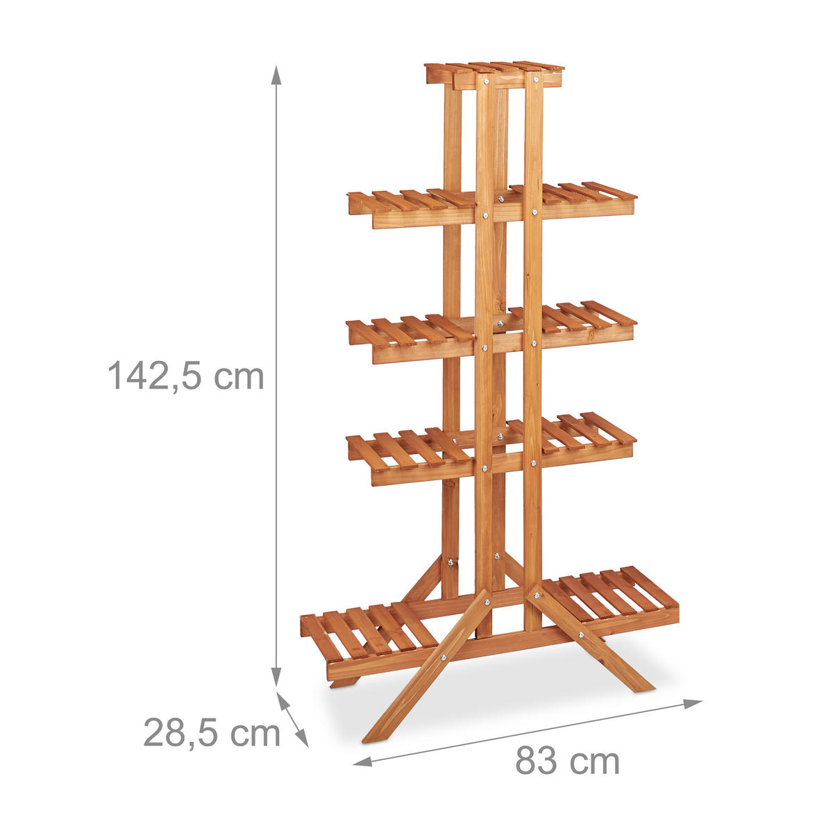 BLUMENTREPPE - Hellbraun, Holz (83/142.5/28.5cm) - Relaxdays