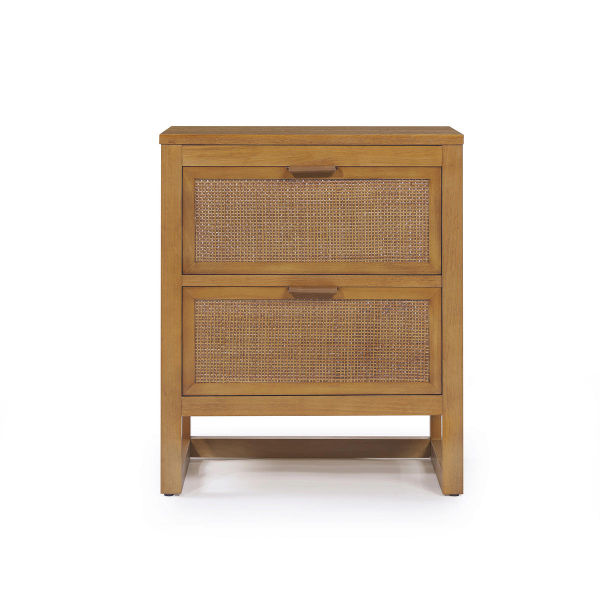 NACHTTISCH, tiefe Rattan Schubladen, 51cm, Braun - Braun, Holz (51/61/41cm) - Teamson Home