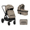 KINDERWAGEN Tiffany 2 in 1 hellbraun Babywanne, Sportsitz, Wickeltasche, PU-Räder - Braun, Metall (81/59/102cm) - Kikka boo
