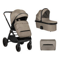 KINDERWAGEN Tiffany 2 in 1 hellbraun Babywanne, Sportsitz, Wickeltasche, PU-Räder - Braun, Metall (81/59/102cm) - Kikka boo