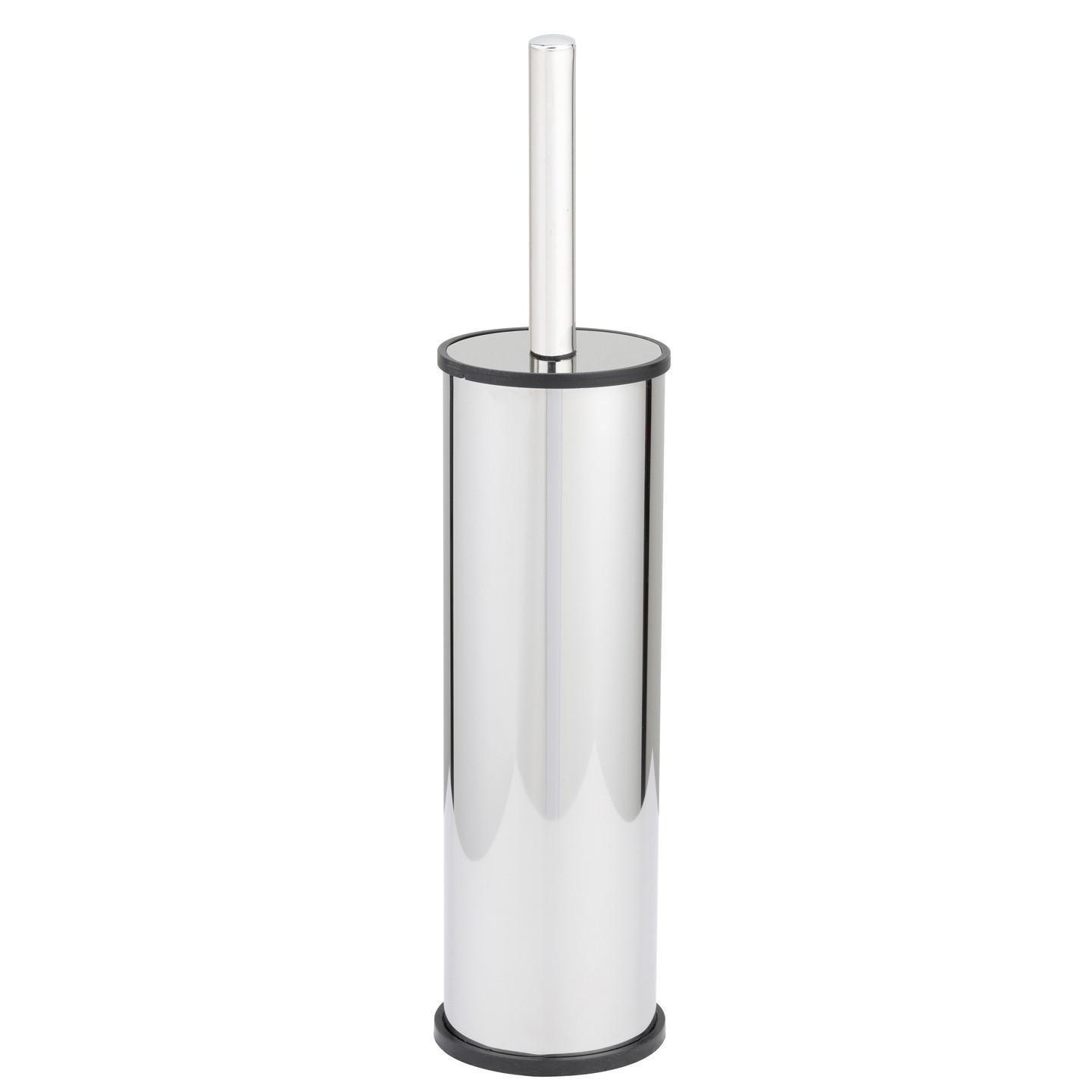 WC-BÜRSTE mit dichtem Edelstahlbehälter Olmedo 8,5/8,5/37 cm - Silberfarben, Metall (8.5/37/8.5cm) - Wenko