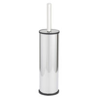 WC-BÜRSTE mit dichtem Edelstahlbehälter Olmedo 8,5/8,5/37 cm - Silberfarben, Metall (8.5/37/8.5cm) - Wenko