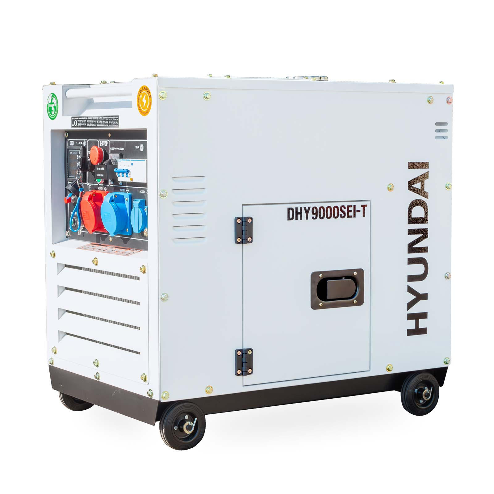 DIESEL Inverter Generator DHY9000SEi-T – 6,5 kW / 8,1 kVA E-START, ATS, 230V & 400V - Weiß, Metall (80/52.5/74cm) - HYUNDAI