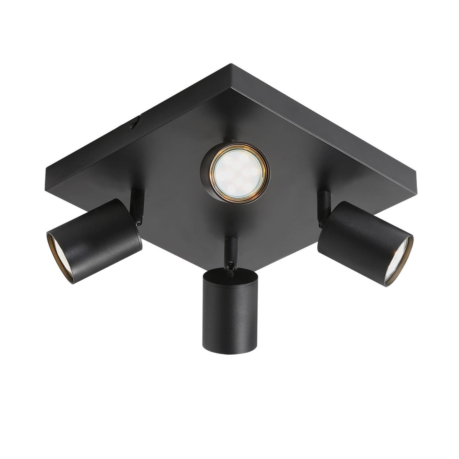 STRAHLER Baunach 4-flammig 25/25/14.4 cm - Schwarz, Metall (25/25/14.4cm) - Nettlife