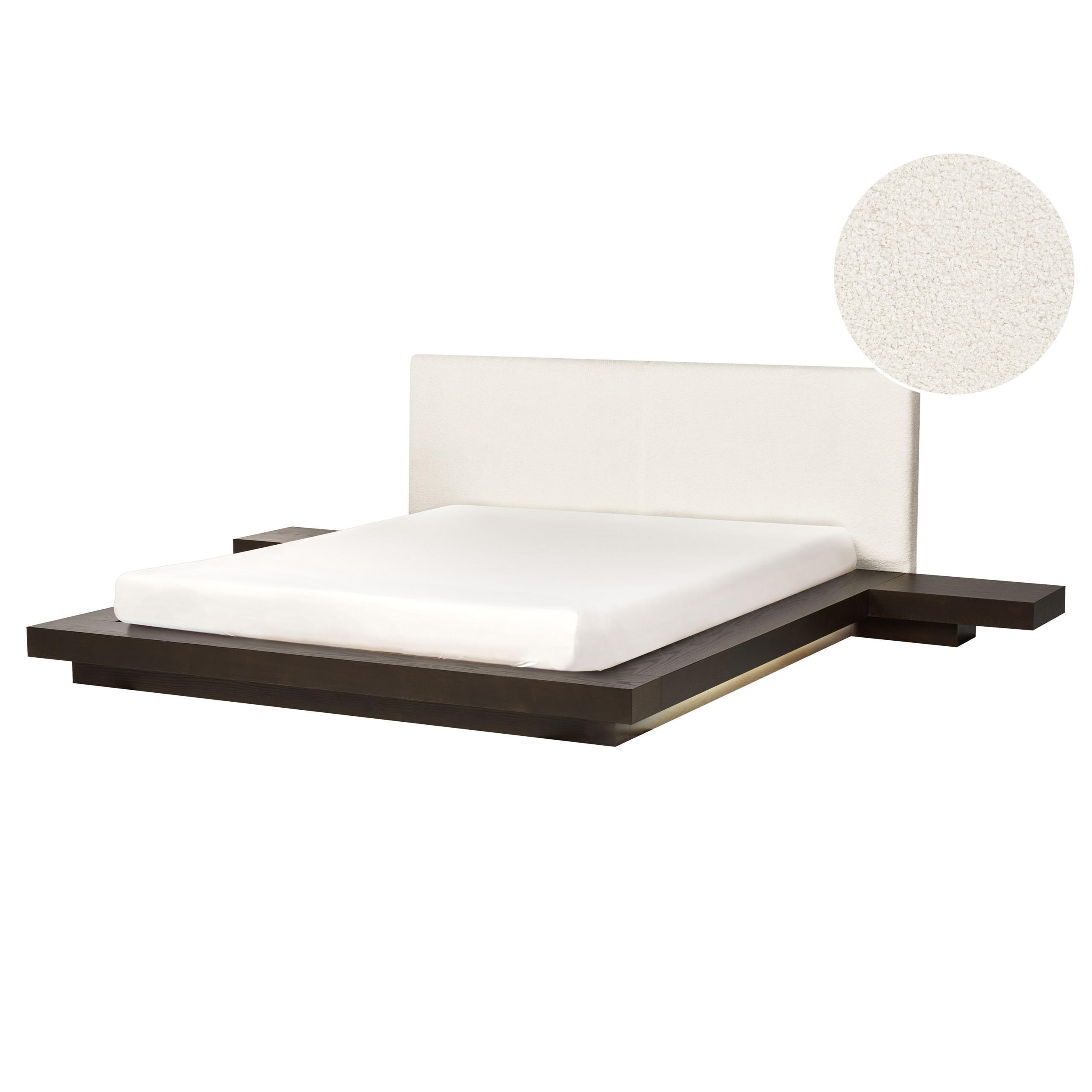 Beliani POSTEL s LED 160/200 cm MDF deska Tmavě hnědá Zen