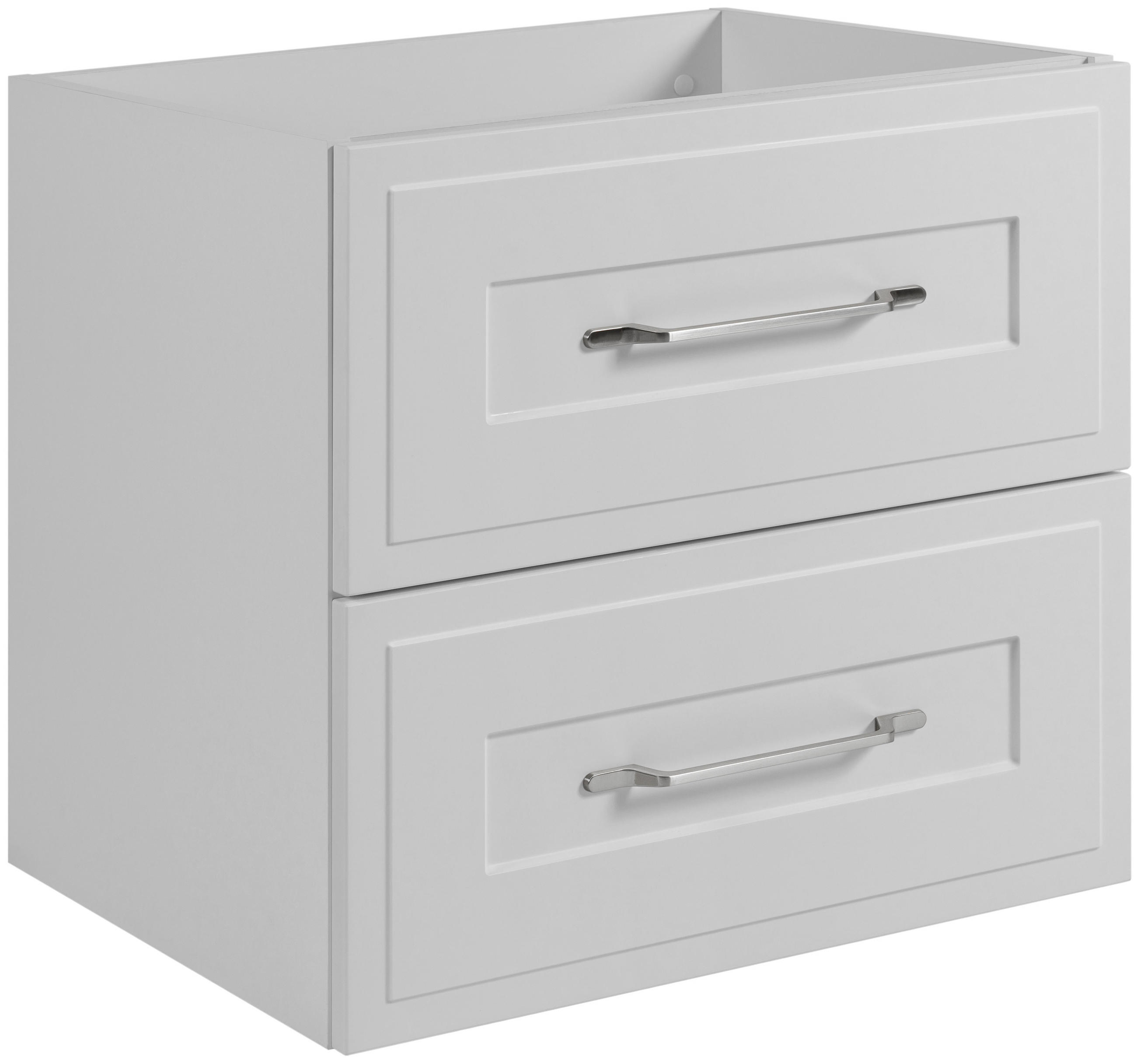 WASCHTISCHUNTERSCHRANK im klassischen Stil, weiß, 60 x 57 x 46 cm - Silberfarben/Weiß, Holzwerkstoff (60/57/46cm) - 3XE LIVING