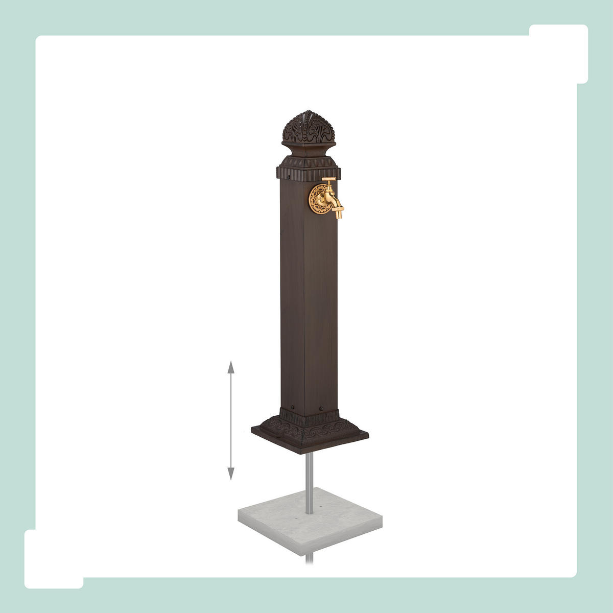 STANDBRUNNEN - Dunkelbraun, Metall (24.5/21/81cm) - Relaxdays