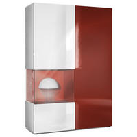 VITRINE Morena Tür und Einsatz in Bordeaux Hochglanz - Bordeaux, Holzwerkstoff (91.5/136.5/37cm) - Vladon
