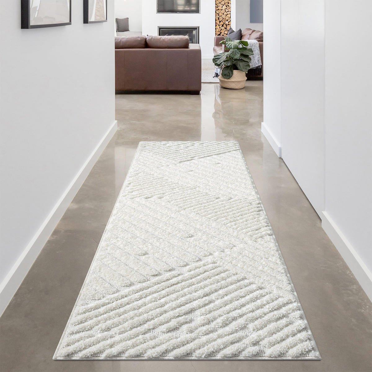 HOCHFLOR-TEPPICH Focus 749 Creme 80x300 cm - Creme, Textil (80/300cm) - carpet city