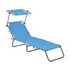 SONNENLIEGE lazy Blau - Blau, Metall (54.5/73/180cm) - Habitat Garten