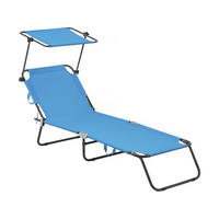 SONNENLIEGE lazy Blau - Blau, Metall (54.5/73/180cm) - Habitat Garten
