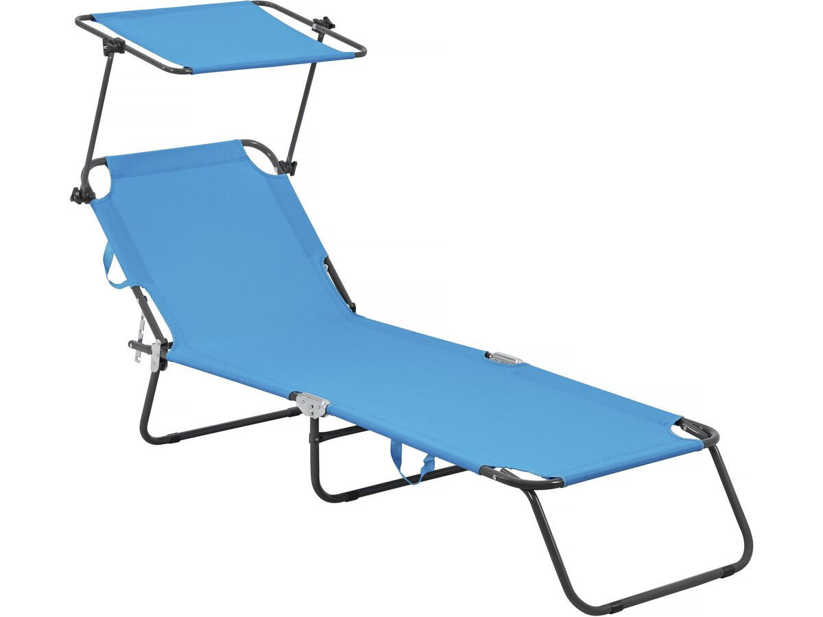 SONNENLIEGE lazy Blau - Blau, Metall (54.5/73/180cm) - Habitat Garten