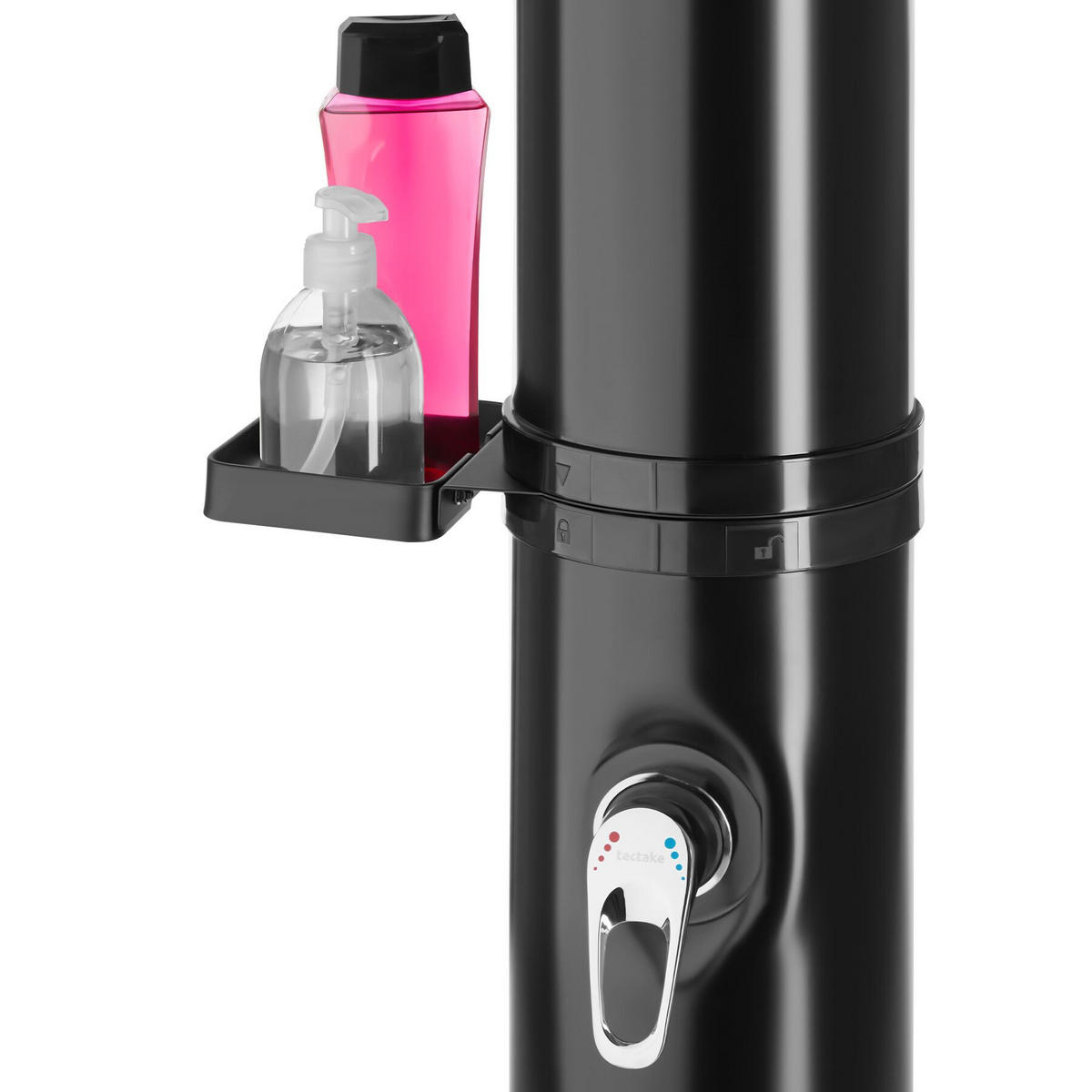 SOLARDUSCHE Orinoco, extra Wasserhahn, inklusive Schutzhülle, schwarz - Schwarz, Kunststoff (19.5/222/47cm) - tectake