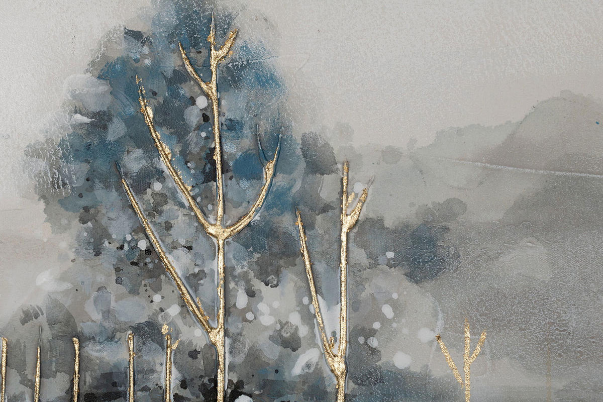 ACRYLBILD HANDGEMALT 100/75 cm - Blau/Grau, Textil (100/75cm) - KUNSTLOFT