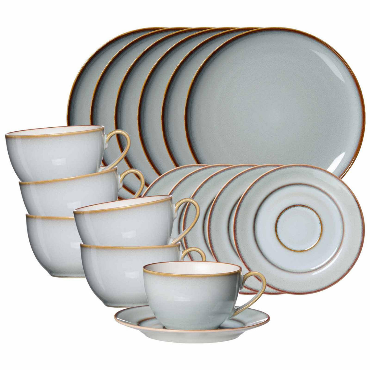 KAFFEESERVICE Portofino grau 18er Set - Grau, Keramik (1/1/1cm) - Ritzenhoff Breker