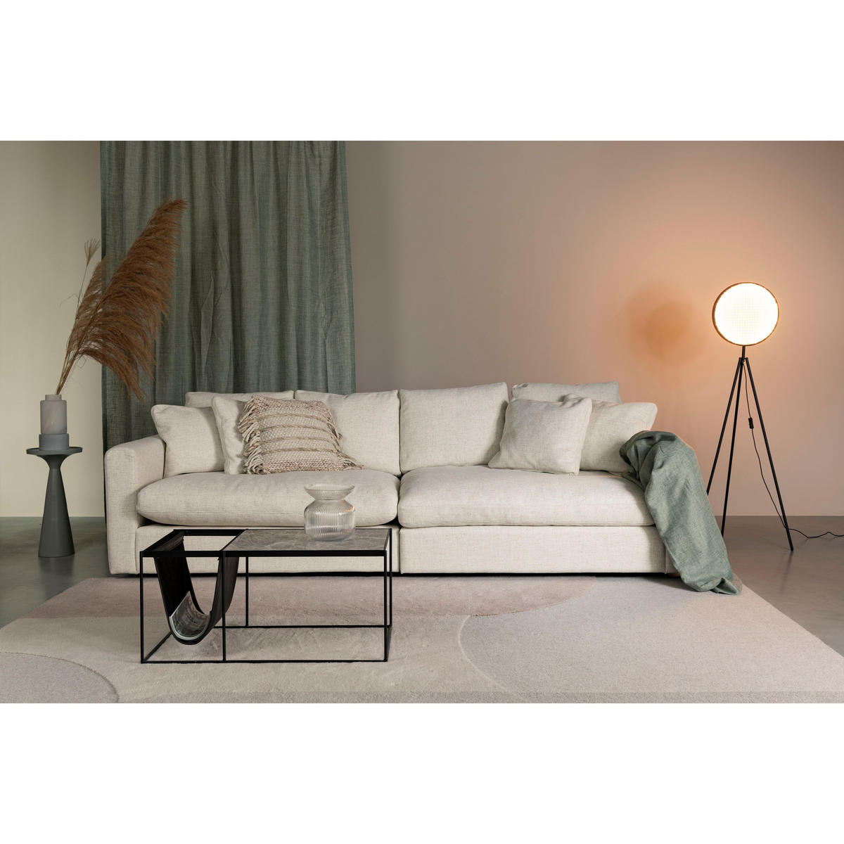 SOFA 3-SITZER Sense Crème - Beige/Creme, Textil (266/85/113cm) - Zuiver