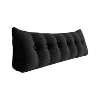 RÜCKENKISSEN für Bett Kord Schwarz 200 cm - Schwarz, Textil (50/200cm) - Vercart