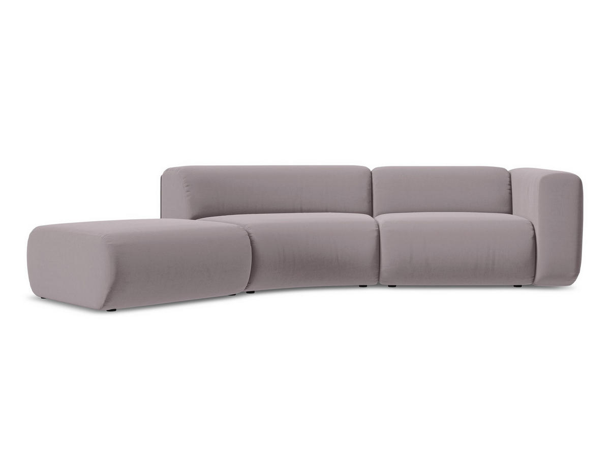 4-SITZER-SOFA Samt Stoff Violett - Lila/Flieder, Kunststoff/Textil (335/70/166cm) - Makamii