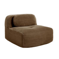 POHOVKA Hnědá modulární bez područek z manšestru - hnědá, textil (90/75/103cm) - Urban Meuble