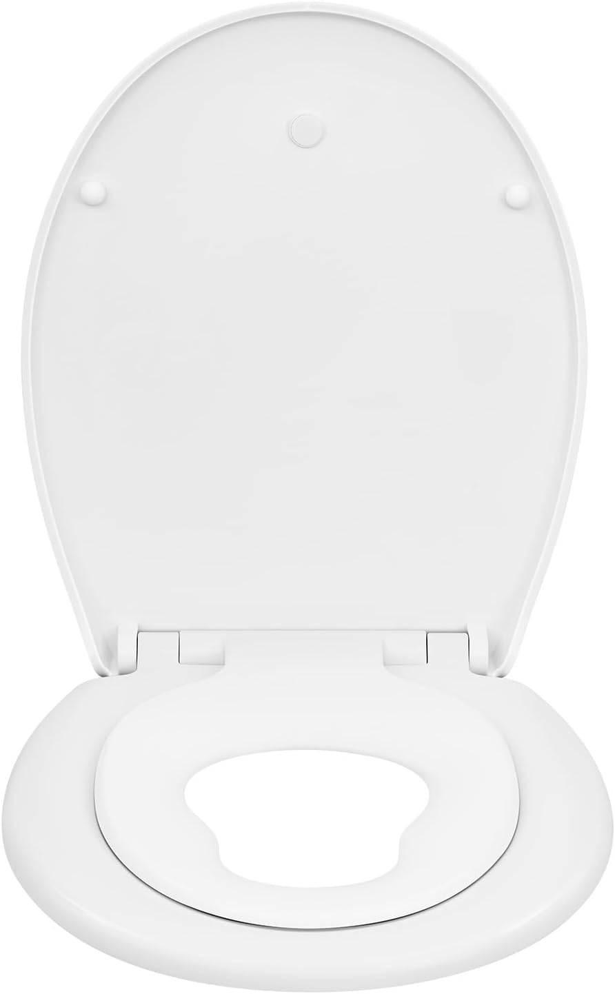 WC SITZ Deckel Absenkautomatik, Kunststoff, Fix-Clip - Weiß, Kunststoff (37/3/44cm) - Woltu