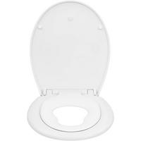 WC SITZ Deckel Absenkautomatik, Kunststoff, Fix-Clip - Weiß, Kunststoff (37/3/44cm) - Woltu