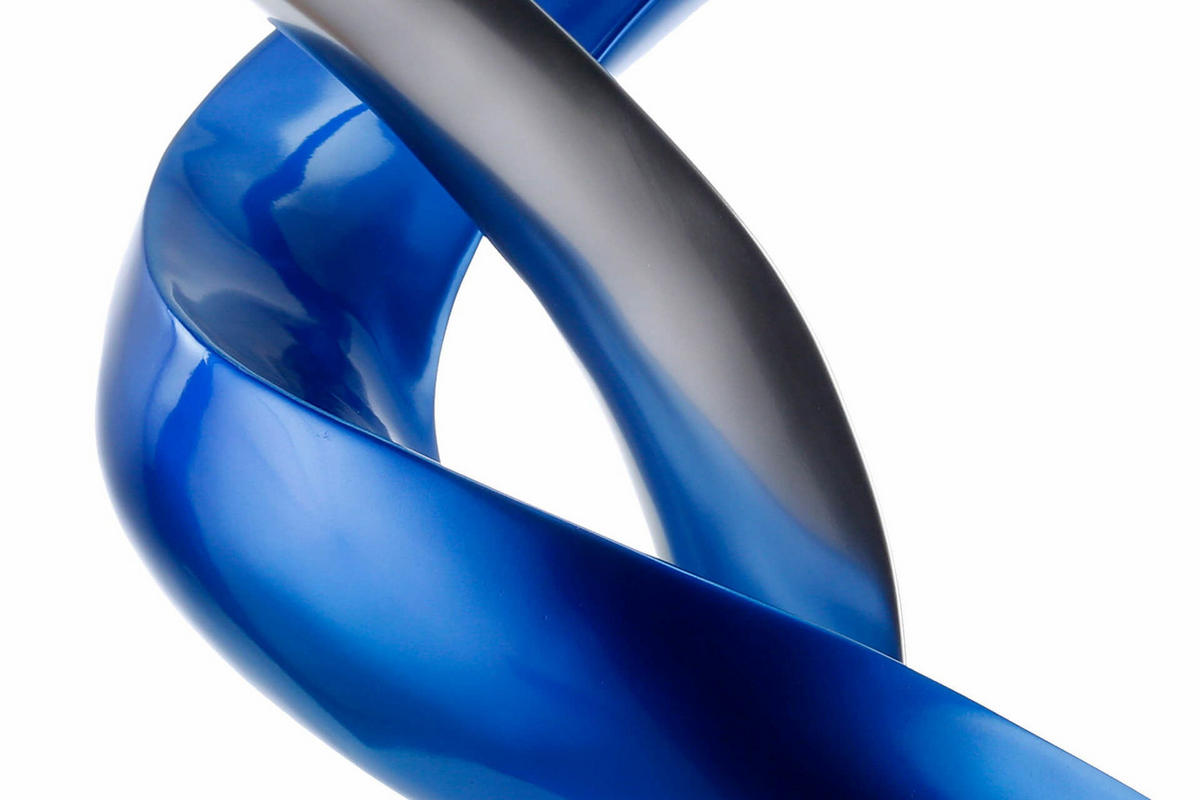 SKULPTUR Blau 45/63 cm - Blau/Silberfarben, Stein (8.55/63/28cm) - KUNSTLOFT