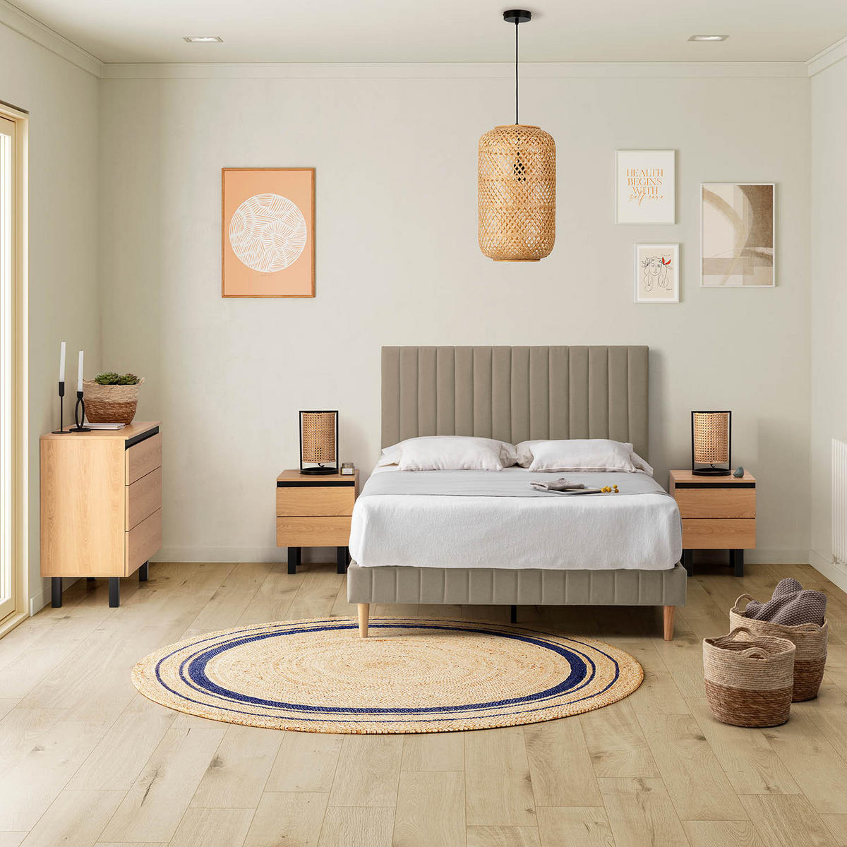 POLSTERBETT + kopfteil 90x190 cm Eris, Beige - Beige, Textil (192/92/90cm) - VS Venta-stock