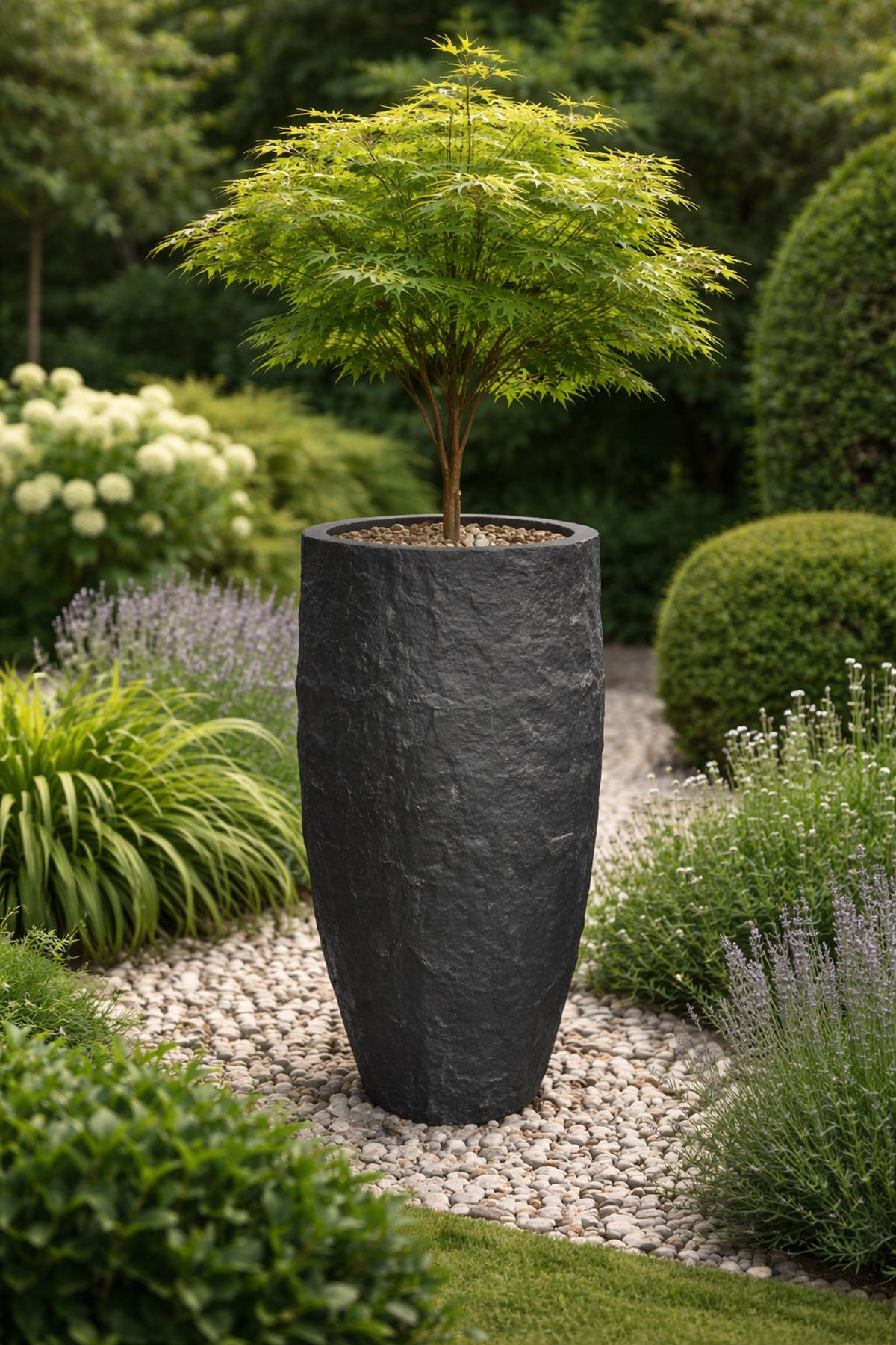 PFLANZKASTEN The Rock 35x72 cm, Steinoptik Anthrazit, Fiberstone - Anthrazit, Kunststoff (35/72/35cm) - dasmöbelwerk